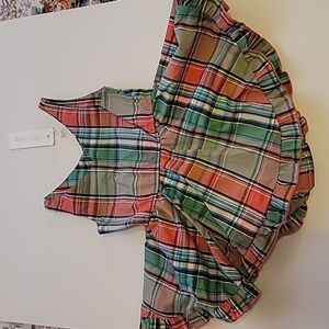 Plaid Sleeveless Romper